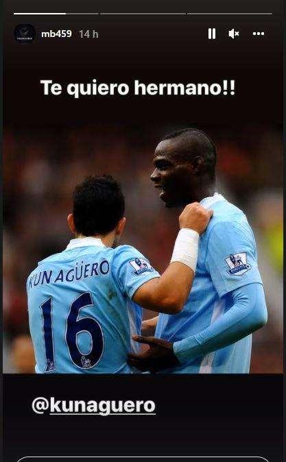 Aguero si ritira, il saluto social dell'ex nerazzurro Balotelli: "Ti amo, fratello"