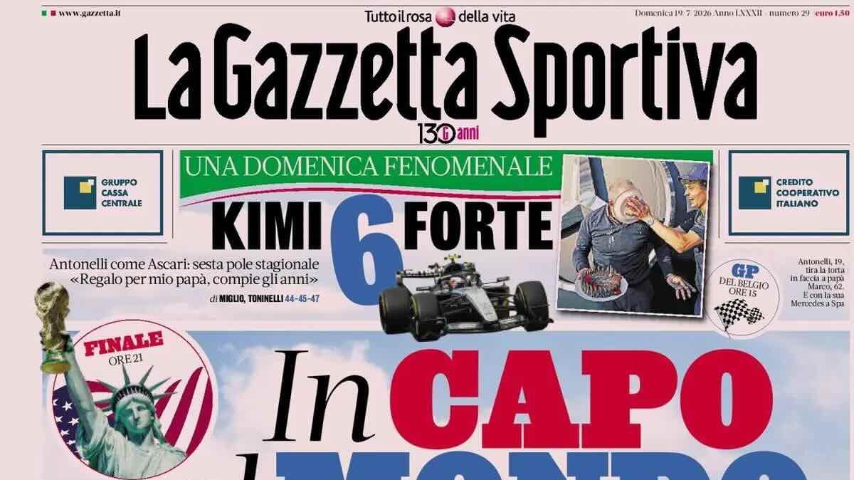 Le prime pagine dei quotidiani sportivi di oggi, domenica 19 luglio