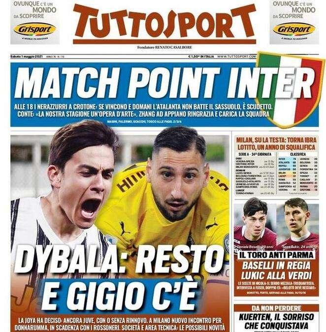 Tuttosport in prima pagina: “Conte: match point Inter”