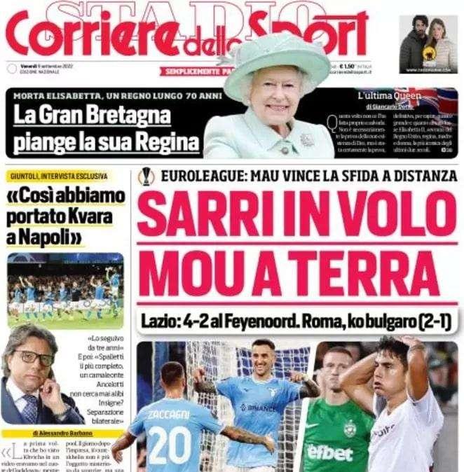 L'apertura del Corriere dello Sport - "Inter, terapia di gruppo"