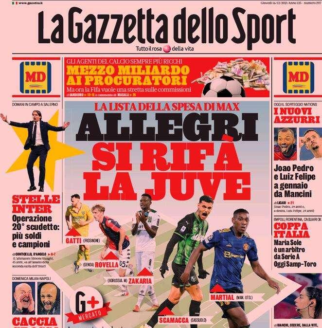 Rassegna stampa - Le prime pagine di giovedì 16 dicembre