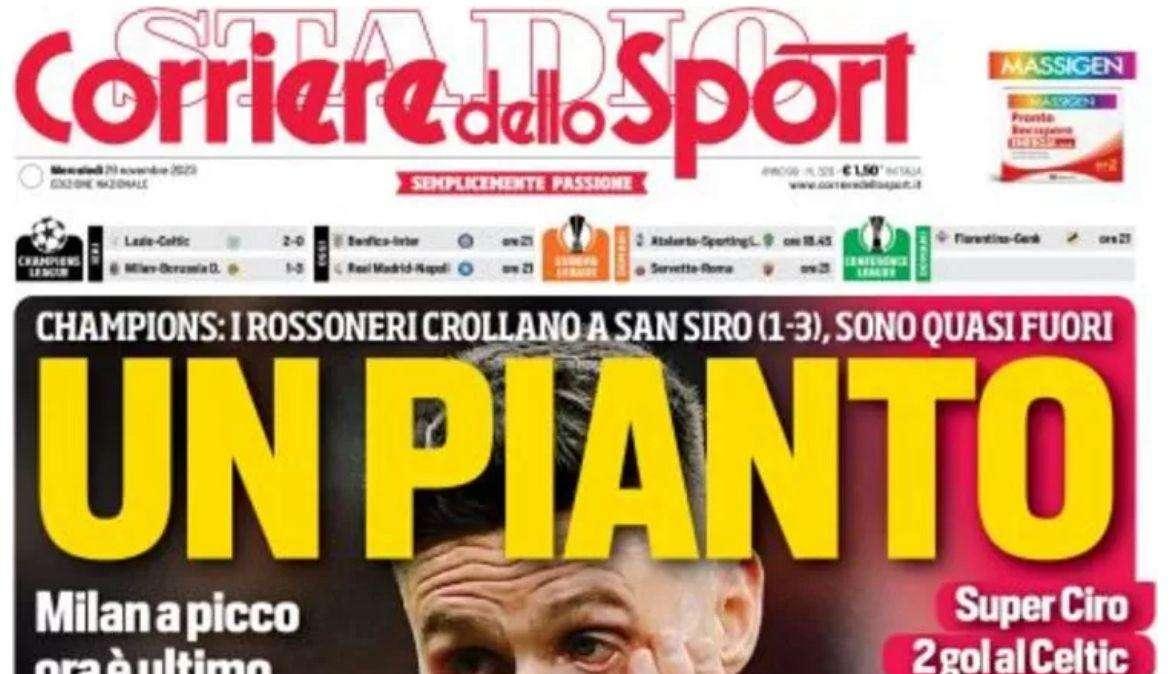L'apertura del Corriere dello Sport: "Inter, Arna col Benfica. E in arrivo c'è Nandez"