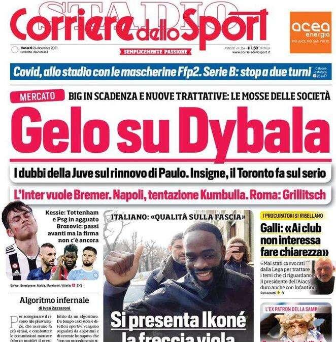 La prima pagina del Corriere dello Sport: "L'Inter vuole Bremer"