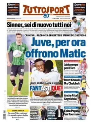 "Chivu ha l'erede di Dumfries, ora Chalobah" la prima pagina di Tuttosport