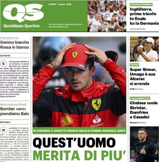 QS in prima pagina: "Milenkovic, futuro in 48 ore. Il Chelsea ne punta tre dell'Inter"