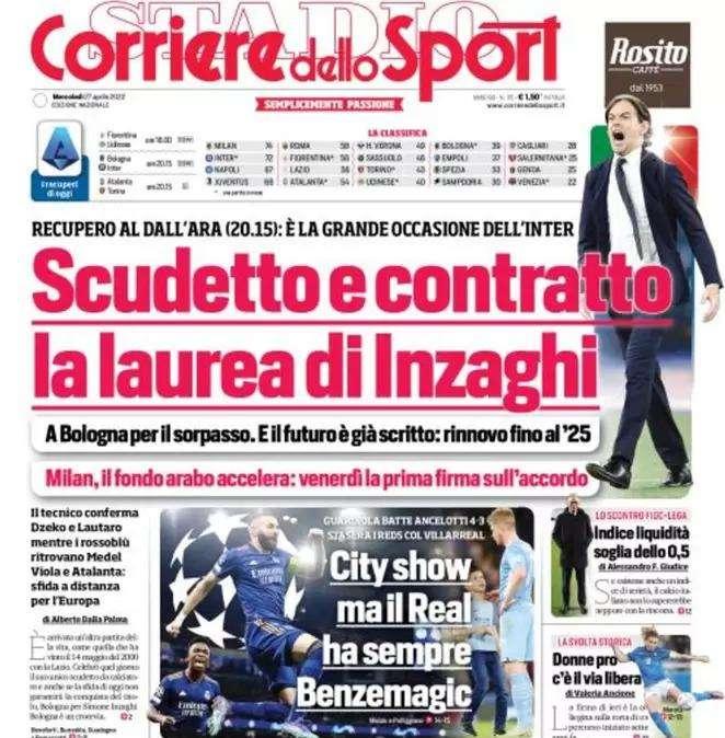 Rassegna stampa - Le prime pagine di mercoledì 27 aprile