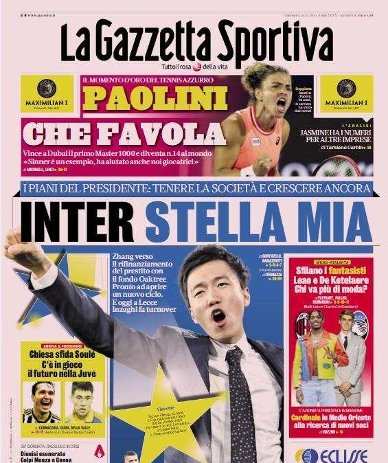 Oggi Lecce-Inter, Sanchez verso una maglia dal 1'. Le prime pagine del 25 febbraio