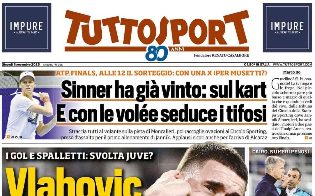 "Inter, che faticaccia. Colpo Dea nel caos. Inter e Milan, a voi San Siro", la prima pagina di TuttoSport