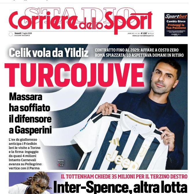 "Inter-Spence, altra lotta": la prima pagina del Corriere dello Sport