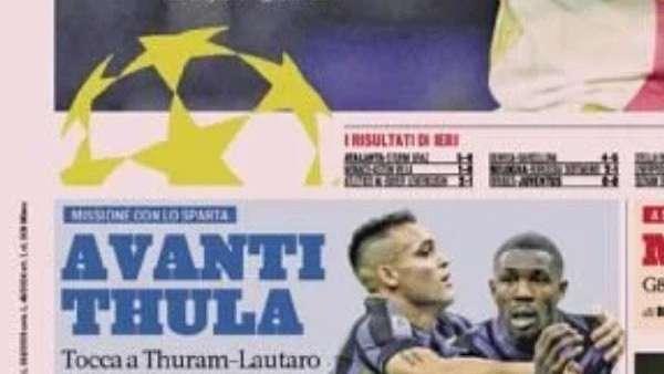 "Avanti ThuLa, Inter vicina al pass-Champions" : la prima pagina de La Gazzetta dello Sport