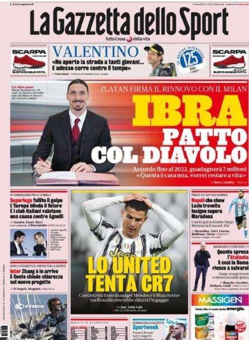 L'apertura de La Gazzetta dello Sport: "Zhang è in arrivo, Conte chiede chiarezza"