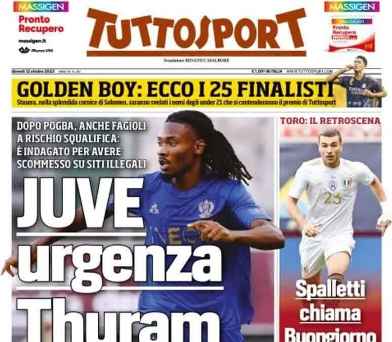 Tuttosport in prima pagina: "Conte dice no al Napoli, Lukaku sputa veleno contro l'Inter"