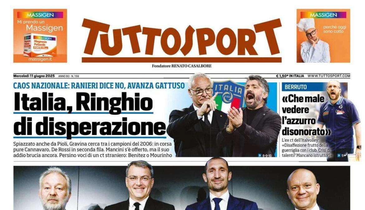 Serie A in Australia, ma non con l'Inter. La prima pagina di Tuttosport