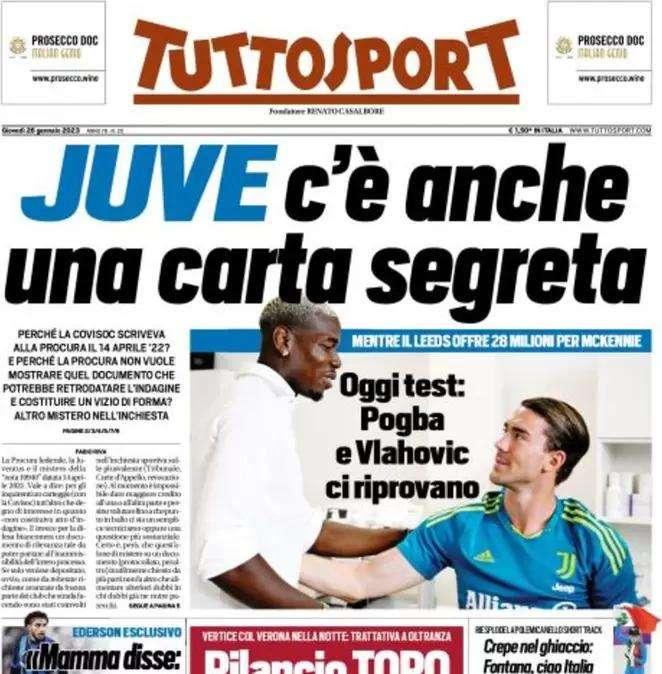 Tuttosport titola in apertura: "Juve, c'è anche una carta segreta"