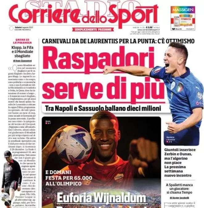 Il Corriere dello Sport in apertura: "Stasera Inter in campo senza Brozovic"