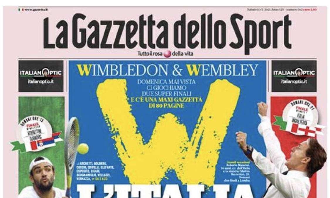 La Gazzetta in apertura: "Le quattro di Champions scaldano il mercato". Due esterni per Inzaghi