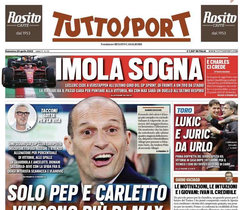 Tuttosport in prima pagina: "Tornado Inter, veleno Milan"