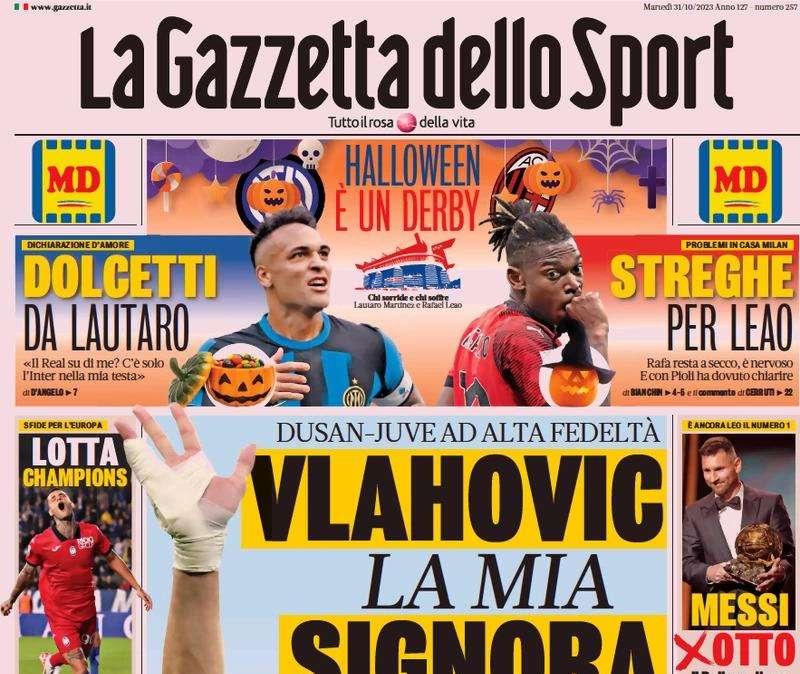 L'apertura di Gazzetta dello Sport: "Dolcetti da Lautaro: 'Il Real su di me? C’è solo l’Inter"