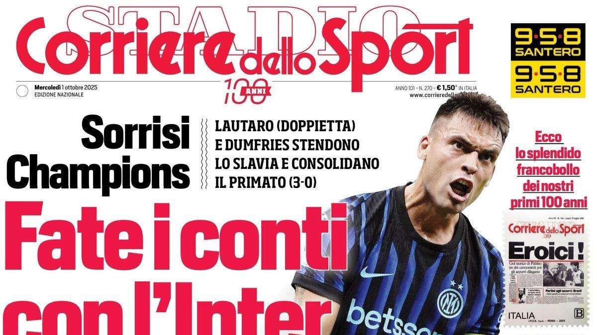 Fate i conti con l'Inter. La prima pagina del Corriere dello Sport 
