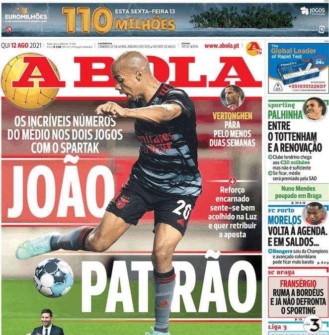 A Bola - Joao padrone: l'ex Inter ha conquistato il Benfica