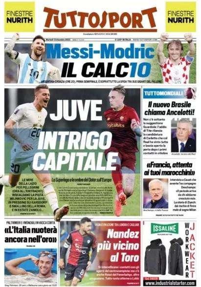 L'apertura di Tuttosport: "Il Brasile chiama Ancelotti. Intrigo capitale"