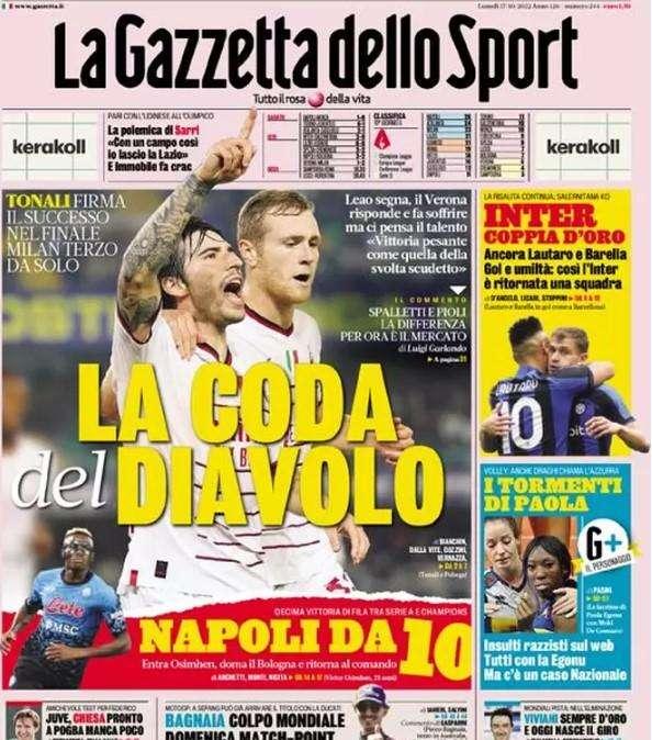 Lautaro-Barella, la risalita continua. La Gazzetta in apertura: "Coppia d'oro"