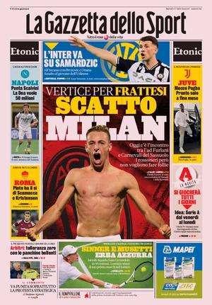 Il Milan piomba su Frattesi, per l'Inter c'è Samardzic: le prime pagine sportive di martedì 4 luglio