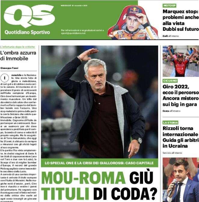 L'apertura del QS: "Mou-Roma, già ai tituli di coda?"