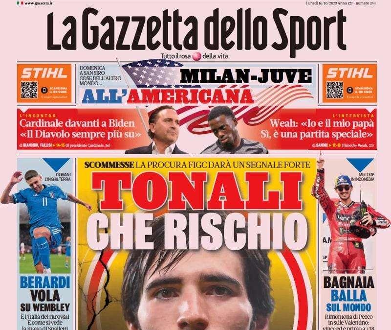 Dimarco ad un passo dal rinnovo, Tonali rischia una stangata: le prime pagine del 16 ottobre