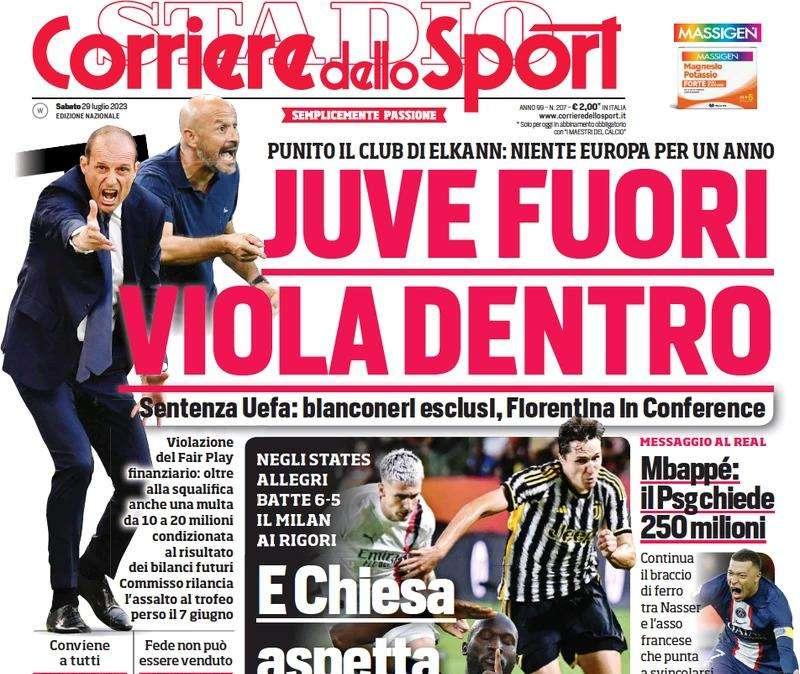Il Corriere dello Sport in prima pagina: "Intercontinentale". Per l'attacco si monitora l'intero mercato