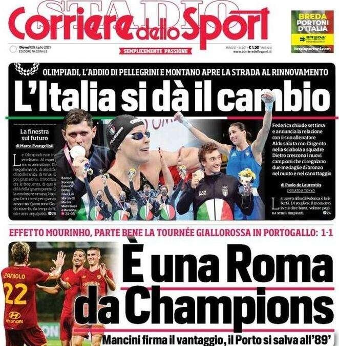 Il Corriere dello Sport in apertura: "L'Inter nel segno di Calha e Satriano"