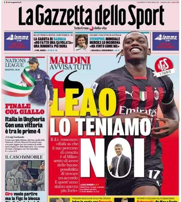 L'apertura de La Gazzetta dello Sport - "Inter in ansia per Brozovic"