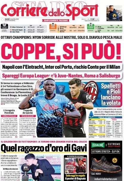 Rassegna stampa - Le prime pagine di martedì 8 novembre