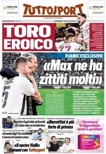 Tuttosport apre con le parole di Rocchi: "Il gol tolto ad Acerbi? Un incidente"