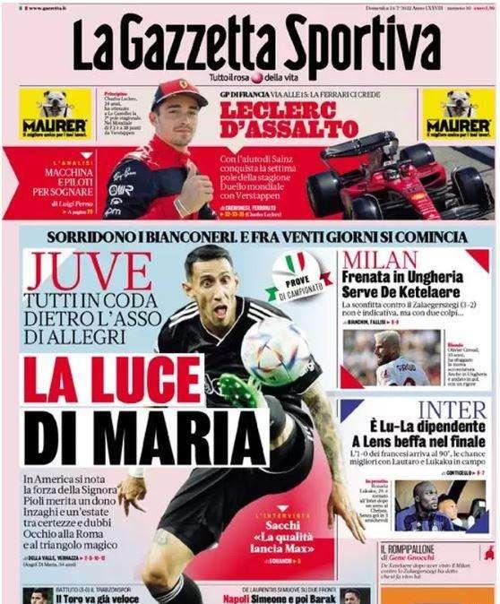 Rassegna stampa - Le prime pagine di domenica  24 luglio
