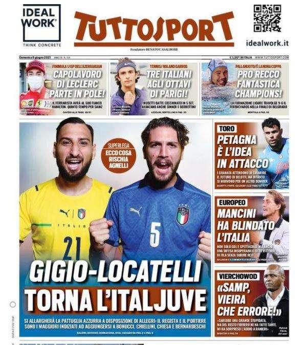 L'apertura di Tuttosport: "Gigio-Locatelli, torna l'ItalJuve"