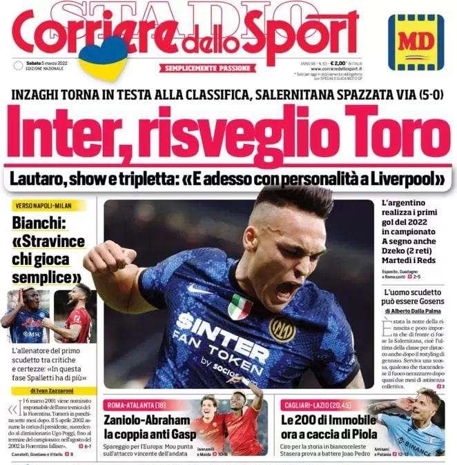 Rassegna stampa - Le prime pagine di sabato 5 marzo