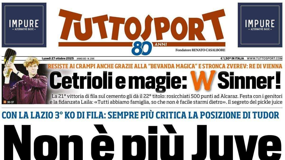 "Napoli-Inter, Rocchi ferma arbitro, assistente e uomo-var", la prima pagina di TuttoSport