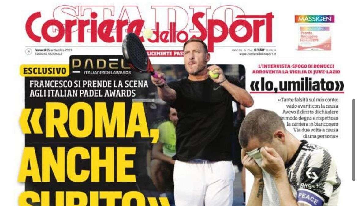 Il Corriere dello Sport in apertura: "Derby dei due mondi, Inzaghi ancora senza Frattesi"