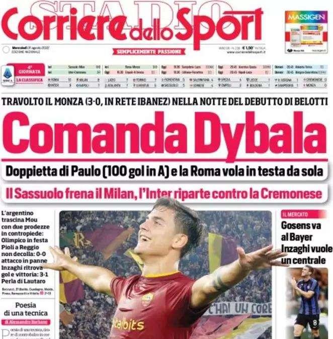 Il Corriere dello Sport in apertura: "Gosens va al Bayer, Inzaghi vuole un centrale"