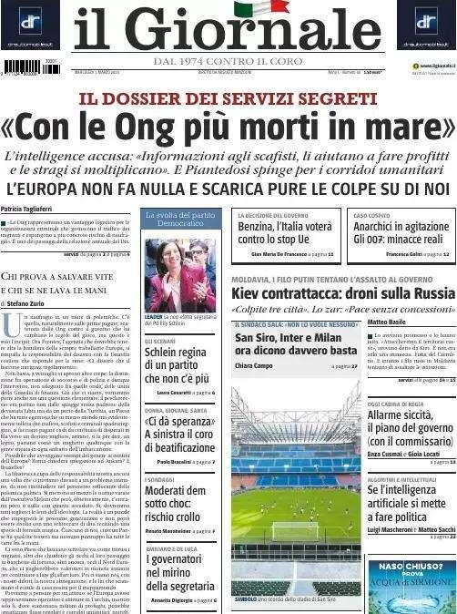Il Giornale in apertura: "San Siro, Inter e Milan ora dicono davvero basta"