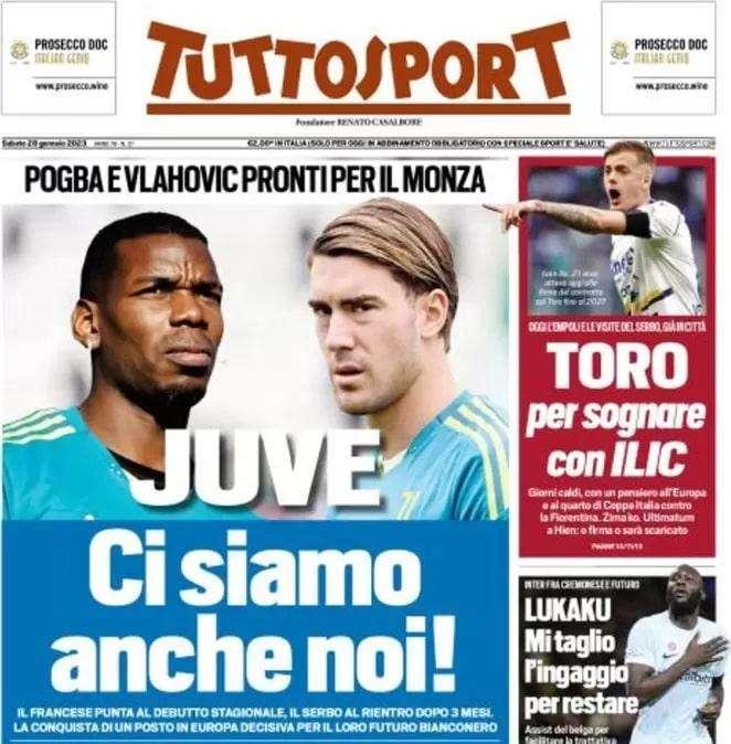 Tuttosport titola in apertura: "Lukaku: mi taglio l'ingaggio per restare"