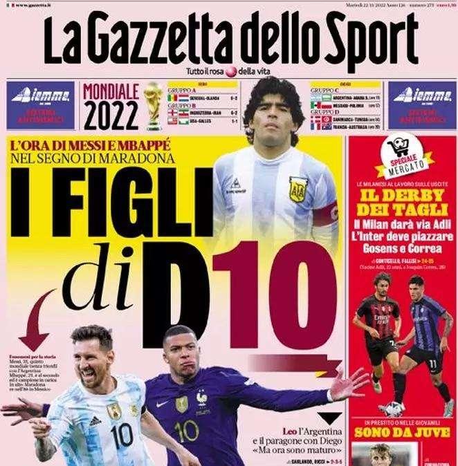 Rassegna stampa - Le prime pagine di martedì 22 novembre