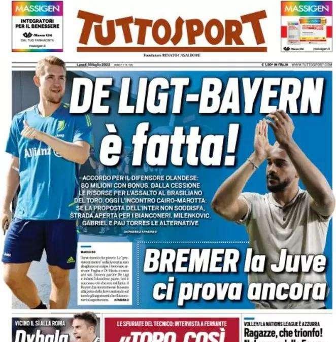Tuttosport su Bremer: "Oggi l'incontro Cairo-Marotta, senza ok c'è la Juve" 