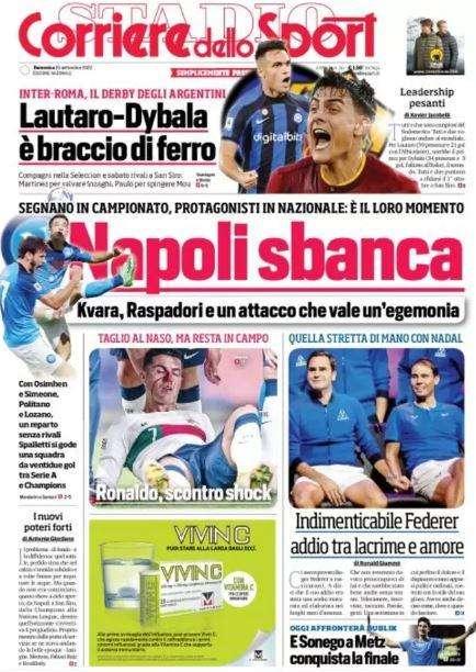 La prima pagina del Corriere dello Sport: "Lautaro-Dybala, è braccio di ferro"