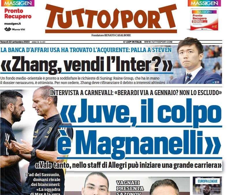 Tuttosport titola: "Zhang, vendi l'Inter? Trovato un acquirente"