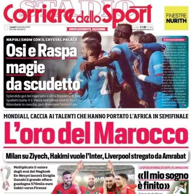L'apertura del CorSport: "L'oro del Marocco". Milan su Ziyech, Hakimi vuole l'Inter