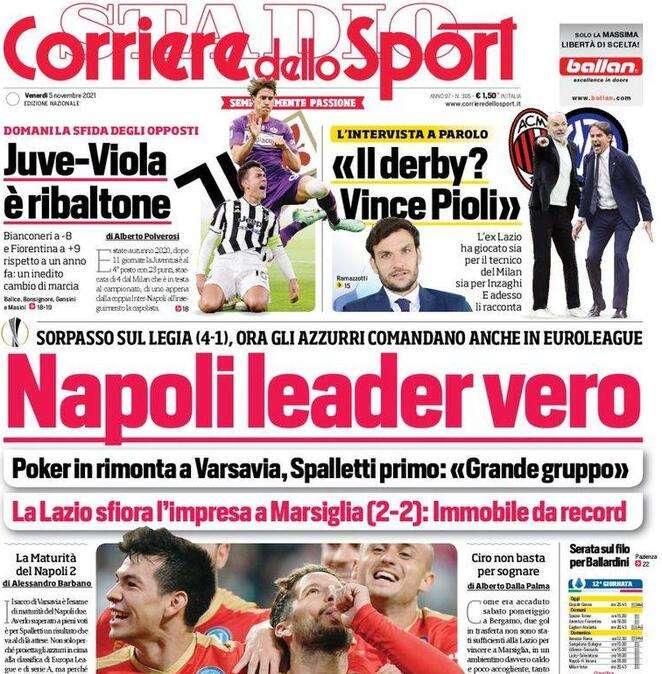 Corriere dello Sport - Derby di Milano, -2. Parolo: "Lo vince Pioli"
