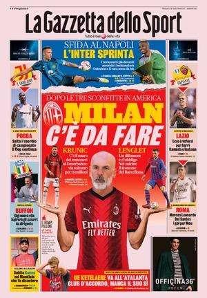 La Gazzetta in apertura: "Sfida al Napoli, l'Inter sprinta". Nerazzurri favoriti per i bookmakers