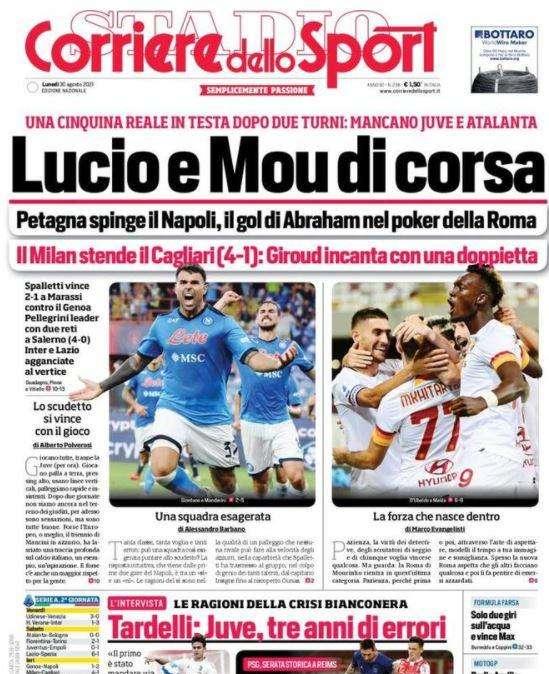L'apertura del Corriere dello Sport: "È un'Inter gran riserva"
